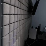 Bitmat PU Kostka Wypukła 5 cm, montaż na ścianie w studiu nagraniowym