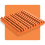 Bitmat PU Equalizer 50×50×7 cm w kolorze pomarańczowym do redukcji echa i pogłosu