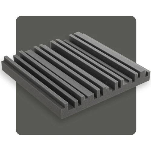 Szary panel poliuretanowy z pianki Bitmat AF-25 w kształcie equalizera