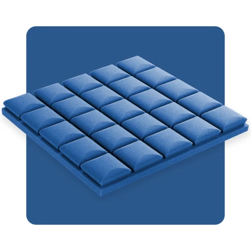 Kostka Wypukła profilowana 3D panel akustyczny 50×50×5 cm niebieska