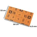 Wymiary maty dźwiękochłonnej PB6,5s 33×50 cm grubość 6,5 mm