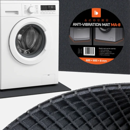 Mata antywibracyjna 60×60 cm podkład pod pralkę suszarkę AGD 8 mm