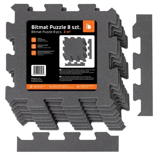 Opakowanie zestawu maty piankowej puzzle z widoczną etykietą producenta.