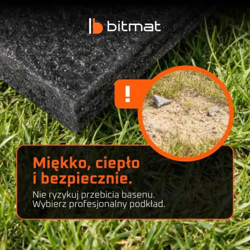 osłona pod basen przed kamieniami szklem
