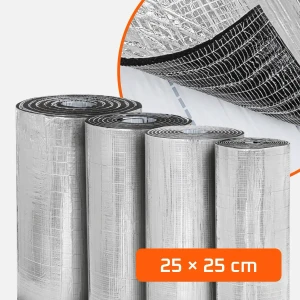 Mata termoizolacyjna z aluminium 25×25cm pianka do izolacji akustycznej i termicznej 3mm 6mm 9mm 19mm – zdjęcie 1