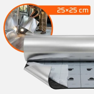 Pianka kauczukowa izolacyjna z niesieciowaną folią aluminiową samoprzylepna 25x25 cm 3, 6, 9, 19 mm grubości  – zdjęcie 15