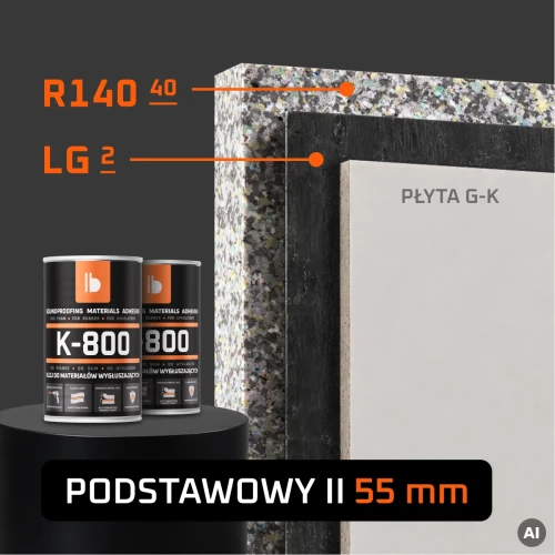 system wygluszania sciany klejony podstawowy II