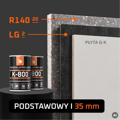 system wygluszania sciany klejony podstawowy I