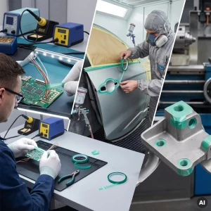  Zielona taśma poliestrowa PET wysokotemperaturowa 220°C do lakierowania proszkowego i elektroniki – zdjęcie 2