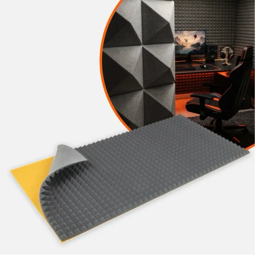 Pianki akustyczne PIRAMIDKA 200×100 cm redukcja echa i pogłosu 4cm 5cm 6cm 7cm 8cm