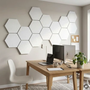 Panel akustyczny poliestrowy w kształcie heksagonów biały 2 i 4 cm  – zdjęcie 23