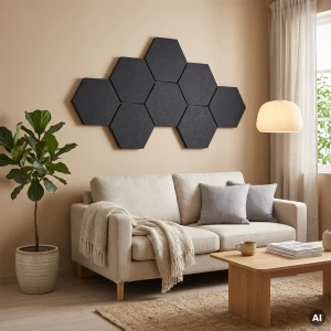 Panel akustyczny poliestrowy w kształcie heksagonów biały 2 i 4 cm  – zdjęcie 16
