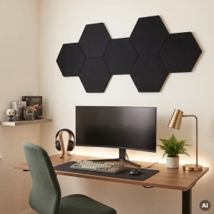 Panel akustyczny poliestrowy w kształcie heksagonów biały 2 i 4 cm  – zdjęcie 20