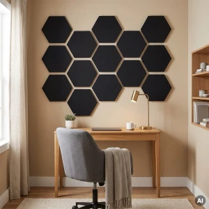 Panel akustyczny poliestrowy w kształcie heksagonów biały 2 i 4 cm  – zdjęcie 14