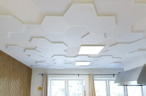 Panel akustyczny poliestrowy w kształcie heksagonów biały 2 i 4 cm  – zdjęcie 7