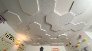 Panel akustyczny poliestrowy w kształcie heksagonów biały 2 i 4 cm  – zdjęcie 8