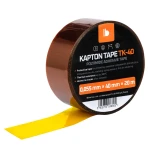 Oryginalne opakowanie i odwijana taśma kaptonowa TK-40 o szerokości 40 mm.