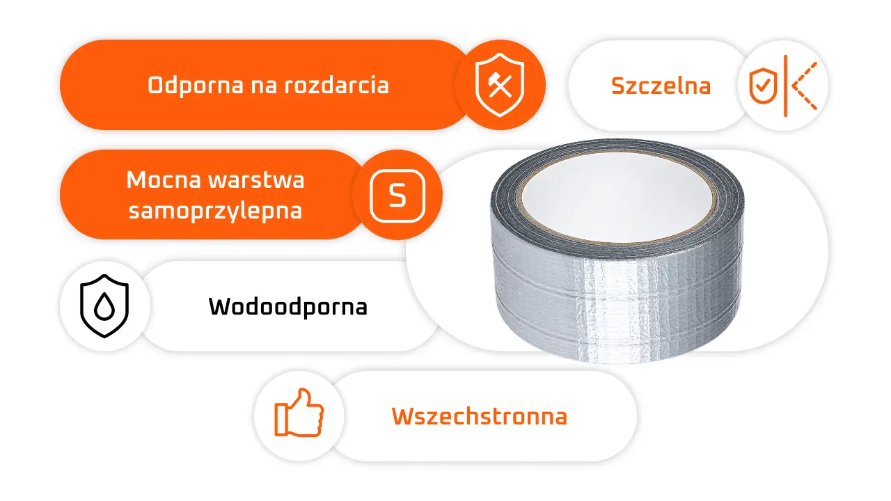 Zalety taśma zbrojona Bitmat Duct Tape